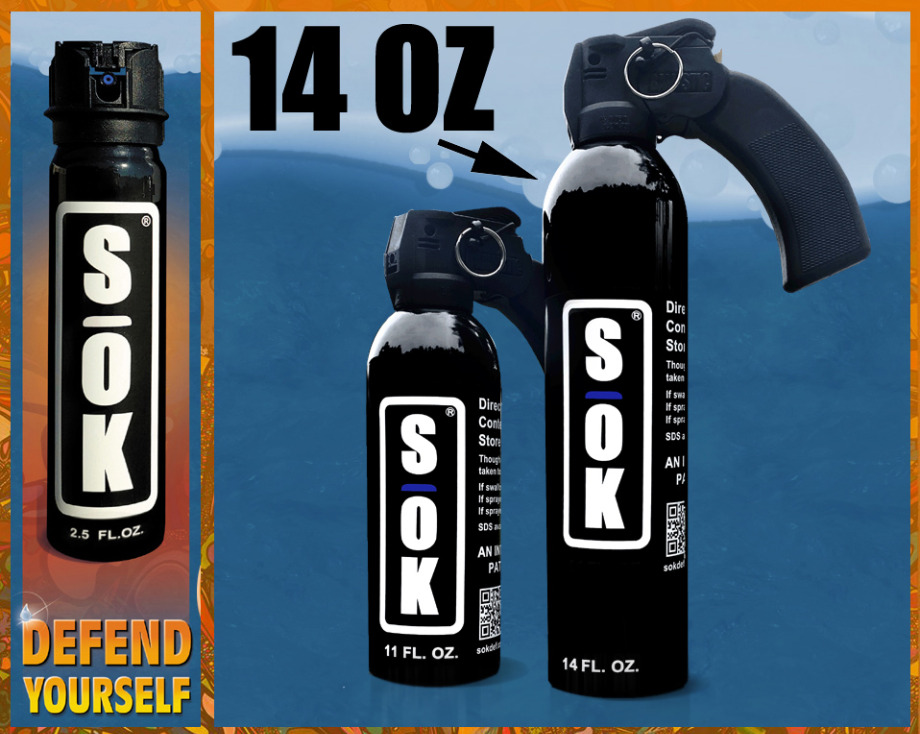 Purchase SOK Blue Line 14 Ounce With Trigger. Lethal Defense Alternative 