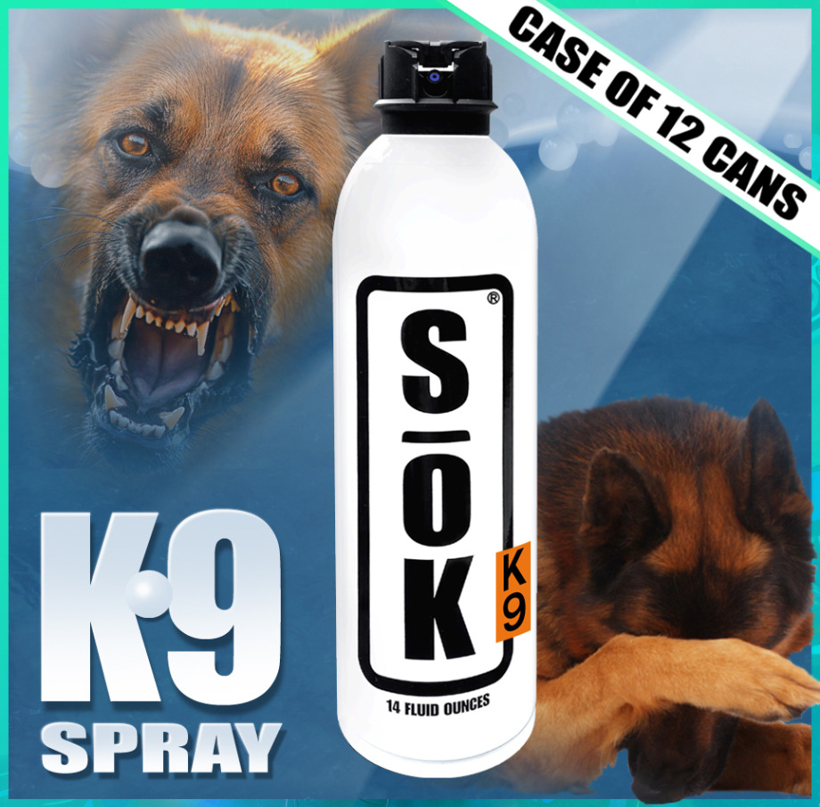 SOK K9 Defender Spray Case of 12 Cans At 14 FLOZ Lethal Defense Alternative 