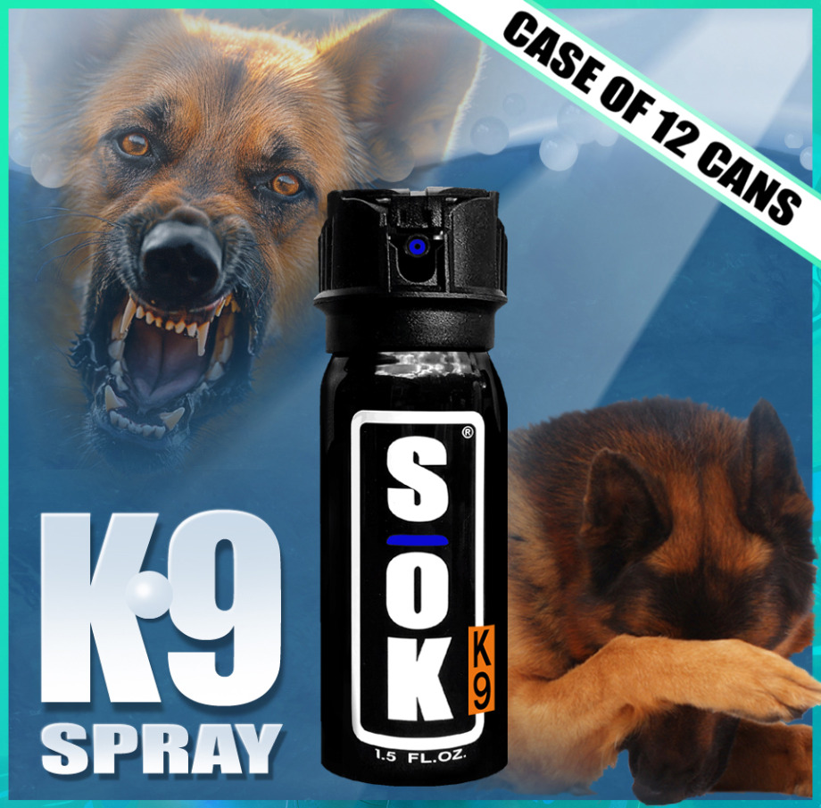 SOK K9 Defense Spray Case of 12 Cans At 1.5 FLOZ Each Lethal Defense Alternative 