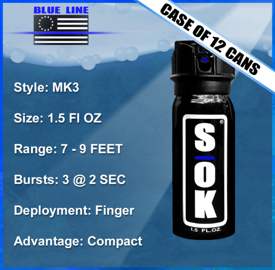 SOK Defense Spray 1.5 FLOZ Case Of 12 Cans Lethal Defense Alternative 