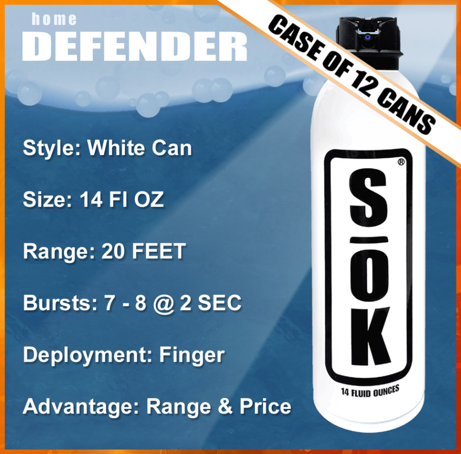 SOK Home Defender Defense Spray 14 FLOZ Case Of 12 Cans Lethal Defense Alternative 