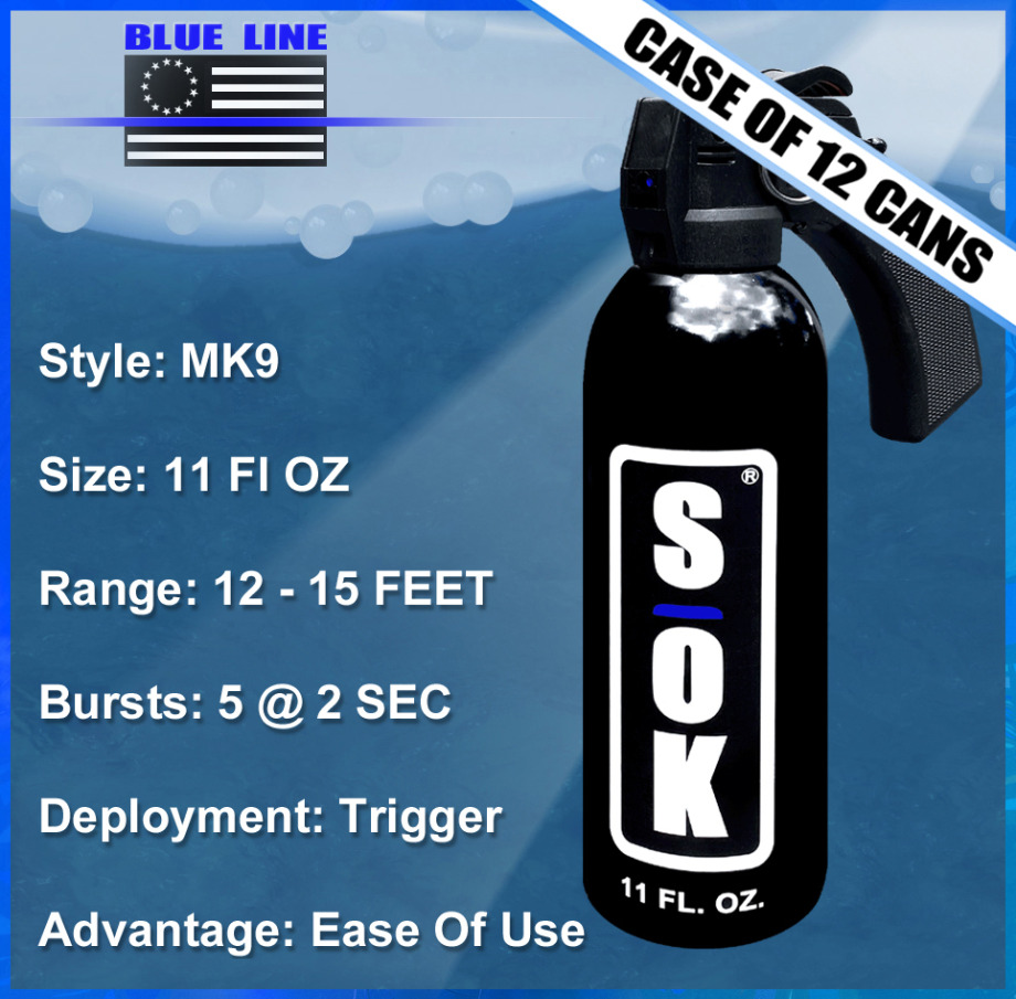 SOK Defense Spray With Trigger 11 FLOZ Case Of 12 Cans Lethal Defense Alternative 