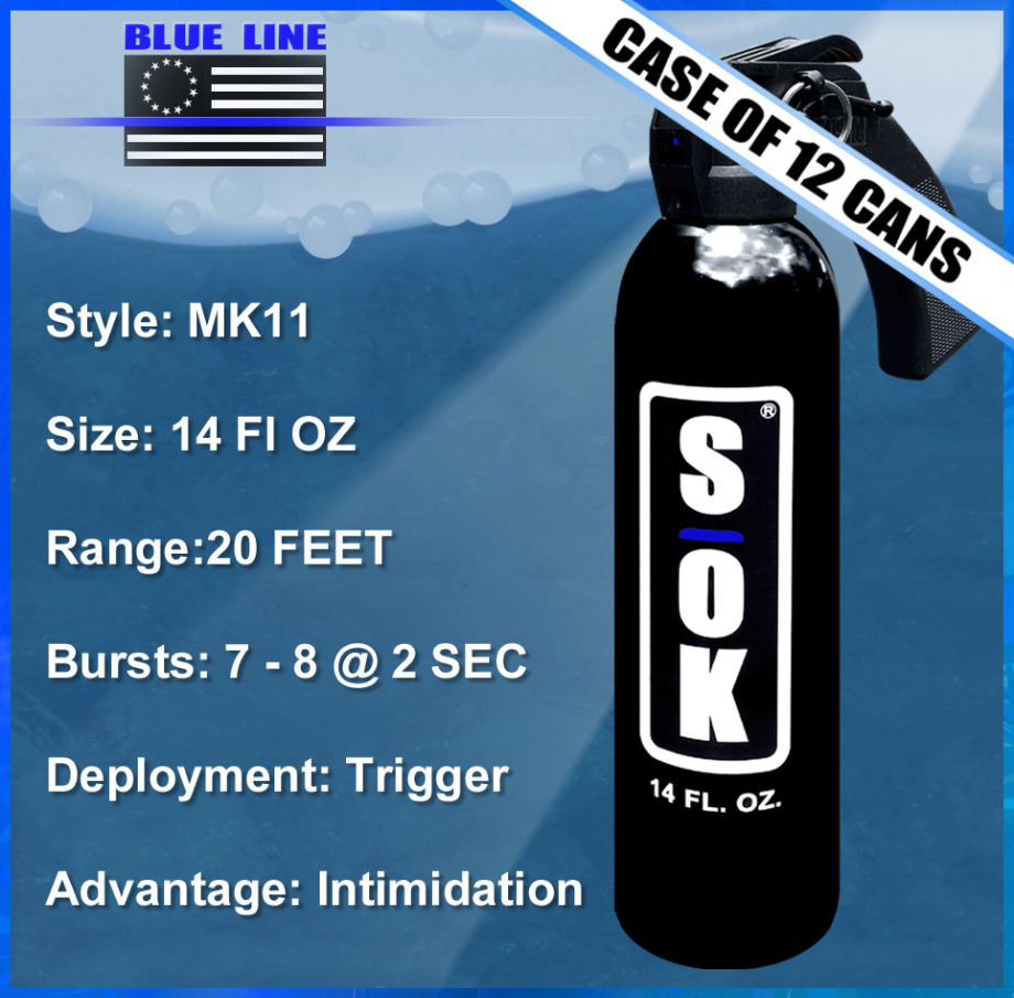 SOK  Defense Spray With Trigger 14 FLOZ Case Of 12 Cans Lethal Defense Alternative 